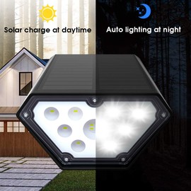 Biling Solar Spotlights Outdoor, 2-in-1 Solar Landscape Lights 12 LED Bulbs Solar Powered Lights IP67 Waterproof Adjustable Wall Light for Patio Pathway Yard Garden Driveway Pool - White（2pack）