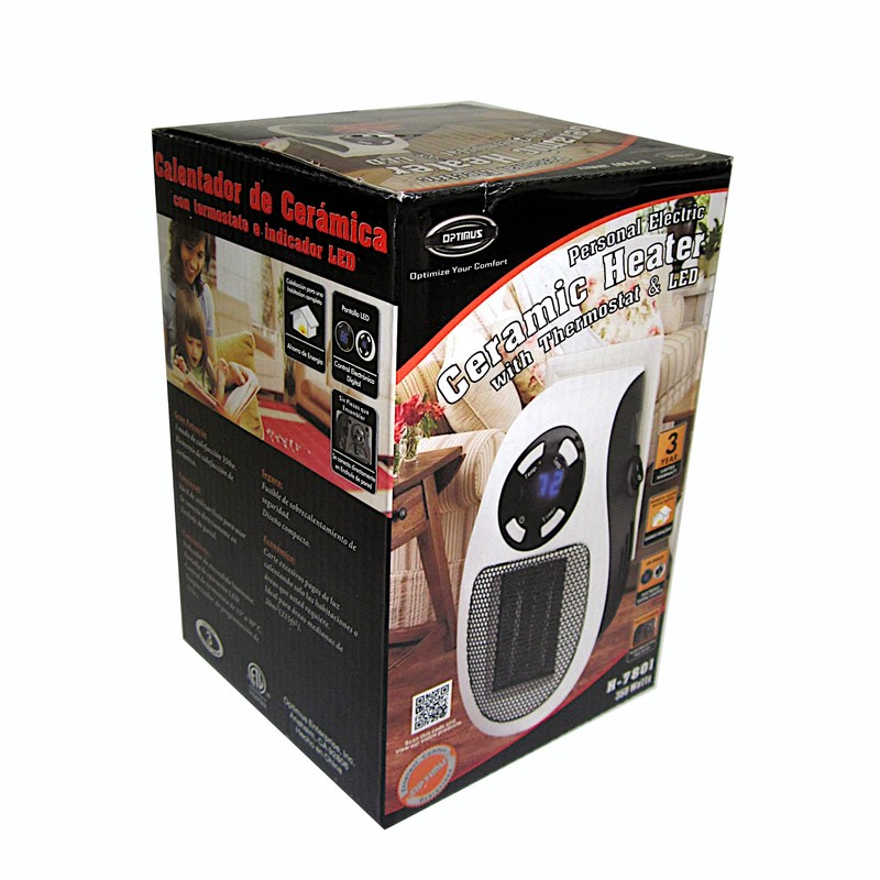 Optimus H-7801 Wall Outlet Plug-in Heater with Thermostat and Timer