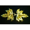 silver lady inc Leaf cloak clasp in gold metal clip