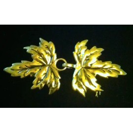 silver lady inc Leaf cloak clasp  in gold metal clip on style