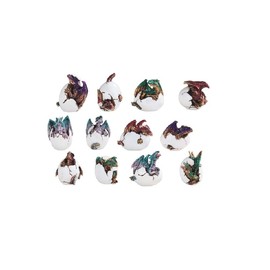 ICE ARMOR 12-Piece Colorful Dragon Baby in Egg 5" H Figurine Set
