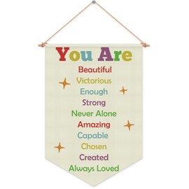 Inspirational Banners for Kids Hanging Pennant Flag Inspirational Gifts for Teens Positive Quotes Banner for Nursery Bedroom Playroom Motivational Wall Decor Living Room Christmas Birthday Gifts