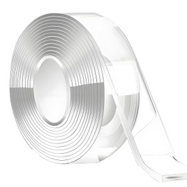 BaraRose Magic Tape, Double Sided Tape, Nano Tape, Fastening, Permeable, Anti-Slip, Waterproof, Free Cut, Office, Company, Home (Width 0.4 x Thickness 0.4 x Length 2.0 ft (1 x 0.1 x 5 m)