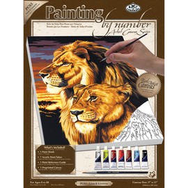 Royal & Langnickel Painting by Numbers Small Canvas Painting Set, Lion and Lioness