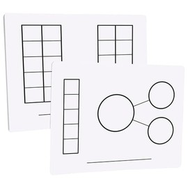 Didax 211011 Educational Resources Write-On Wipe-Off Five and Ten-Frame Mats, Set of 10,Multicolor