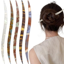 5 Pack Acetate Hair Sticks for Women, Vintage Hair Chopsticks for Thick Long Hair Chinese Hairpin Hair Forks Hanfu Hair Accessories