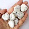 Manekieko 3 Pcs Natural White Howlite Turquoise Pocket Palm Thumb