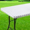 Spotjoy Rectangle Table Cloth, Elastic Fitted Flannel Backed Plastic Table