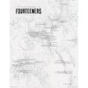 58 Colorado 14ers Checklist Map 11x14 Print (Gray)