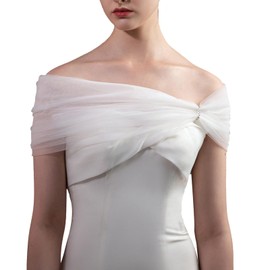 NICENEEDED Abnehmbarer Brautschal Aus Tüll Weiße Hochzeitsträger Puffkleid Schal Ärmelschals Abnehmbares Schulter Cover Up Accessoire Für Hochzeitskostüme