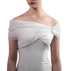 NICENEEDED Abnehmbarer Brautschal Aus Tüll Weiße Hochzeitsträger Puffkleid Schal Ärmelschals Abnehmbares Schulter Cover Up Accessoire Für Hochzeitskostüme