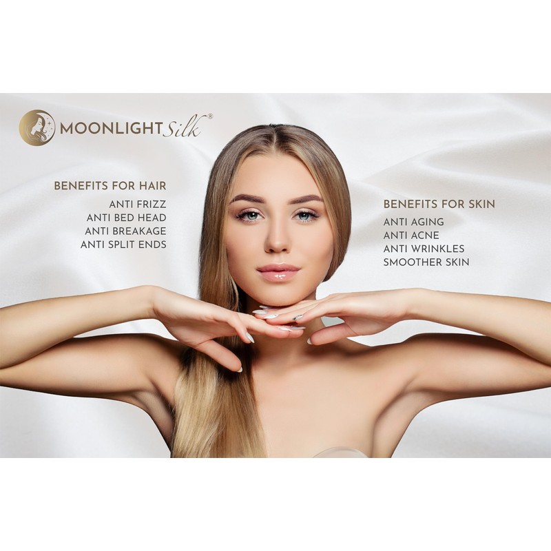 MOONLIGHT Silk 100% Silk Pillowcase 50 x 75 cm -