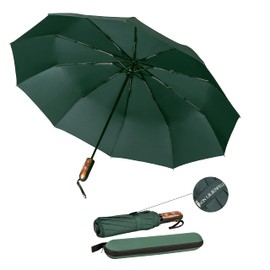 von Lilienfeld® Windproof Teflon Coated Folding Umbrella Windproof Windproof Automatic Open and Close Slightly Stable Clark, dark green, L88/D100, Folding Umbrella