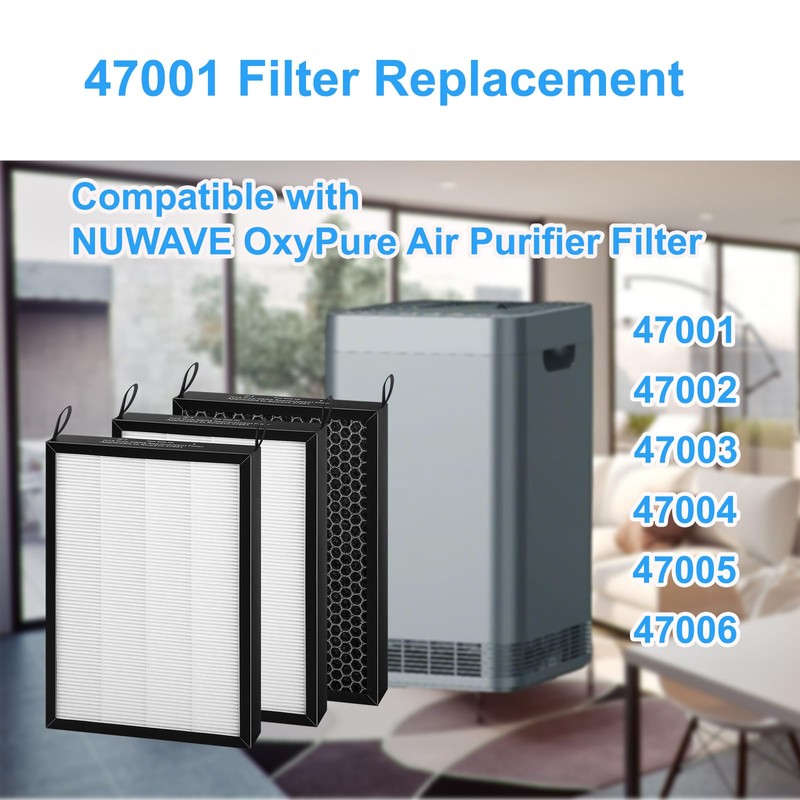 3Pack 47001 Replacement Filter-Compatible with NUWAVE OxyPure 47001 47002 47003