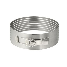 Dr. Oetker Tortenboden-Schneidhilfe Ø26-28, zum leichten Schneiden von Tortenböden, gleichmäßige Tortenböden durch Führungsschienen, (Farbe: silber), Menge: 1 Stück