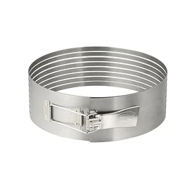 Dr. Oetker Tortenboden-Schneidhilfe Ø26-28, zum leichten Schneiden von Tortenböden, gleichmäßige Tortenböden durch Führungsschienen, (Farbe: silber), Menge: 1 Stück
