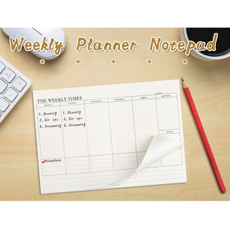 Weekly Planner Pad, 60 Sheets B4 Weekly to View Planner