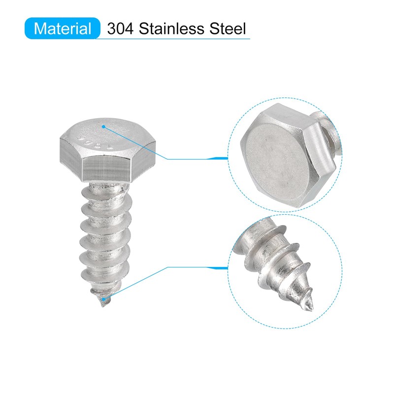 sourcing map Hex Head Lag Screws Bolts, 25pcs 5/16" x