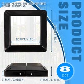 Tandefio 8 Pcs 4x4" Metal Post Skirt with Screw, Split Style Post Skirt Sleeves Base Cover, Porch Columns Wraps Black Base for Fence Stair Wood Hand and Stair Rails (Internal Size 3.5 x 3.5")