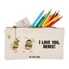 Mr. & Mrs. Panda Make-up Bag Bees Pair, White, Hand