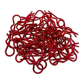 50 Pack Treehobby Universal Bent Springy R Pins RC Car Body Shell Clips Compatible with 1/10 RC Car Truck Buggy Crawler Short Course Replacement Spare Part (Red)