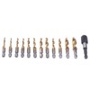 13Pcs/Set Combination Drill Tap High Speed Steel Titanium Plated Hex