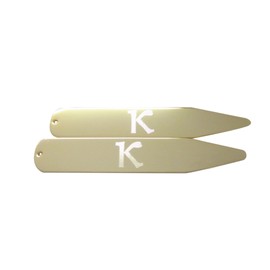 Gold Toned Etched Greek Letter Kappa Collar Stays