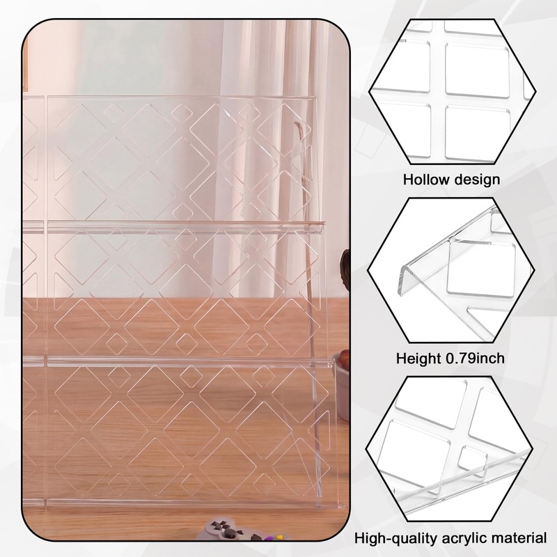 Yalikop 24 Pcs Trading Card Risers for Case Transparent Acrylic