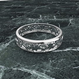 US Jewels Ladies 6mm 925 Sterling Silver Celtic Love Knot Ring, Size 7