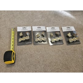 Unbranded Four (4) Three Packs Hip-Hop Dollar Bling Rings - 12 in Total!