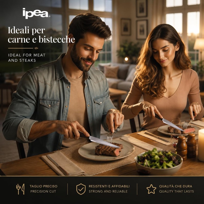 IPEA Coltelli da Tavola per Bistecca e Carne - Set