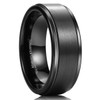 King Will Basic 8mm Black Tungsten Carbide Ring for Men