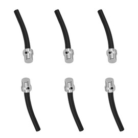 ZYHW 6Pcs Breather Hose Gas Fuel Tank Cap Vent, Motorcycle CNC One Way Tank Valve Vent Tube with Steel Balls, Fits All Off-Road Motorcycles ATVs(Silver Head)