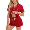 SWOMOG Pajama Sets for Women 2 Piece Button Up Pjs