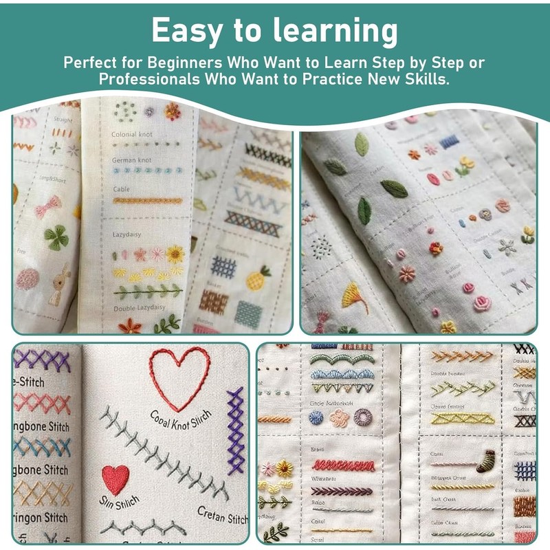New Embroidery Stitch Book Kit for Adults & DIY Craft