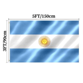 Argentinien Flagge 90x150 cm Argentinisch Fahne mit Messing-Ösen für Sportveranstaltungen, Partys, Paraden Draußen Deko