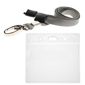 ALG ID Cards® Grey ID Card Badge Wallet - Grey Lanyard Card Wallet - Grey Wallet Lanyard Neck Strap with Metal Clip & Safety Breakaway Release for Pass Holder