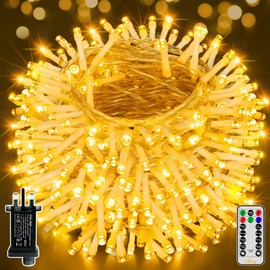 Ollny Christmas Tree Lights Outdoor Indoor, 40m 400LED Fairy Lights Mains Powered, Warm White Xmas String Light Waterproof with Timer/8 Modes/Remote/Dimmable for Outside/Garden/Window Decorations