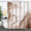 Aqrbeci Brown Marble Shower Curtain, Modern Abstract Tan Ombre Shower