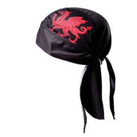 Magic Scarves Wales Welsh Dragon Flag Black Cycling Pirate Bandana Skull Cap Hat Sweat Wicking Quick Dry Under Helmet Cycling Headwrap Headscarf for Men Women