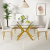 47In Modern Glass Dining Table for 2 3 4 People