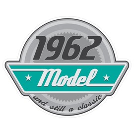 CafePress 1962 Birthday Vintage Large Die Cut Sticker, 8.75" x 8.75" Glossy Finish