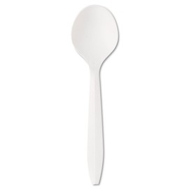 Boardwalk SOUPSPOON Mediumweight Polypropylene Cutlery, Soup Spoon, White, 1000/Carton