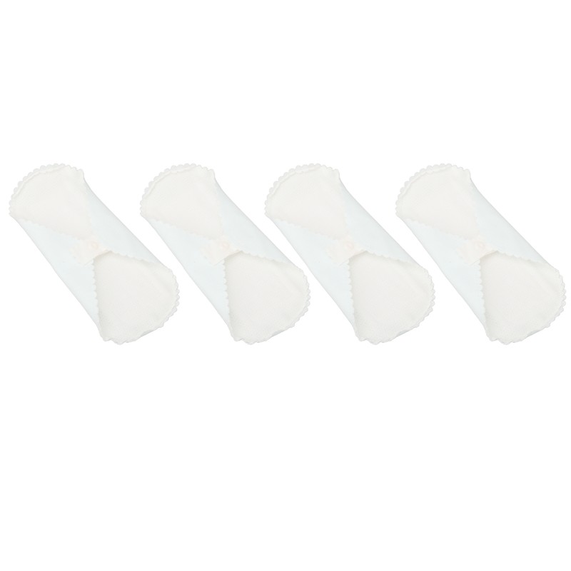 4pcs Feminine Cloth Pads Blue Pure Cotton Washable Reusable Breathable