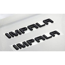 Pair Set Impala trunk Emblems 3D Badges Nameplate Letter Replacement for Impala (Gloss Black)