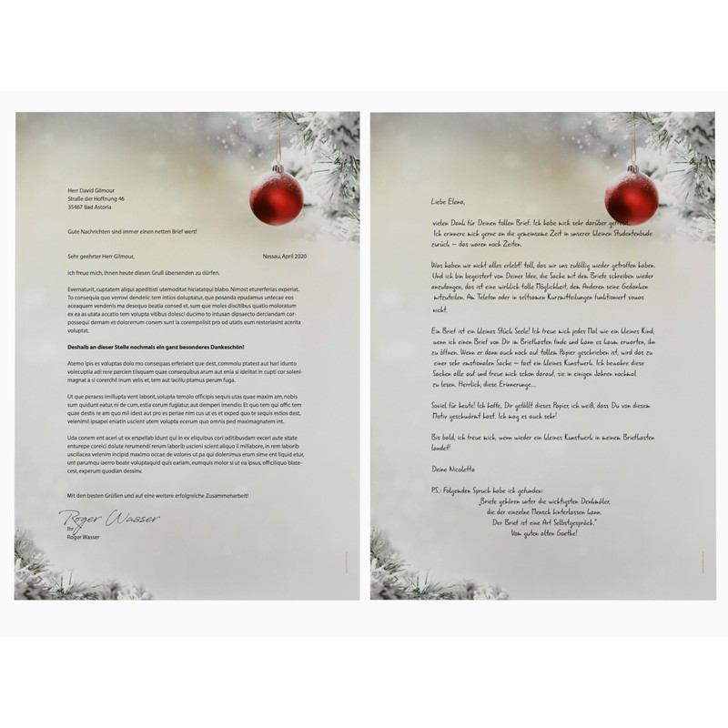 Christmas Letter Paper with Envelope 100 Pieces | Silent Night