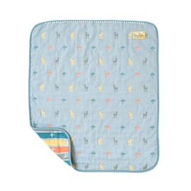 10mois (10mois) Amelie Fukufuku Gauze (6-ply Gauze), Mini Size, Blue Green, 100% Organic Cotton