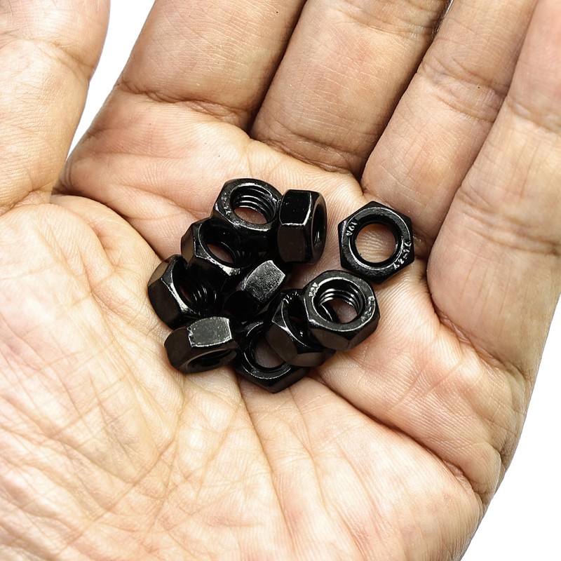 MINHER Hex Nuts, M6-1.0 Black oxidized 304 stainless steel Hex