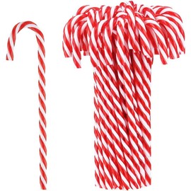 12 Twisted Plastic Candy Cane Decorations - Red and White Candy Cane Christmas Tree Hanging Ornaments for New Years Holiday Party Decor and Gift