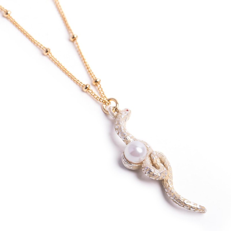 Palnart Poc: Serpence Necklace NE488, Pewter